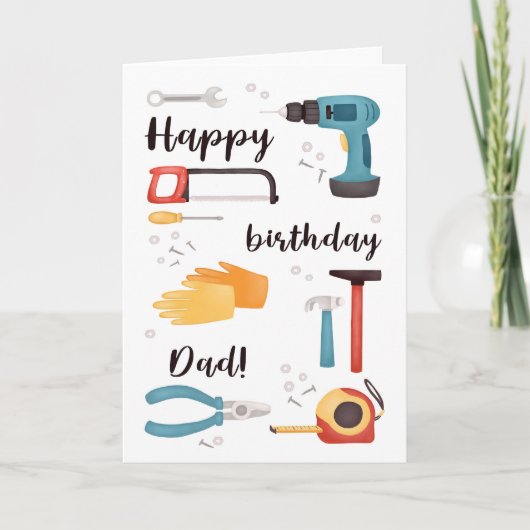 Voor Pap DIY Tools Birthday Kaart (Voorkant)