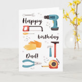 Voor Pap DIY Tools Birthday Kaart (Gele Bloem)