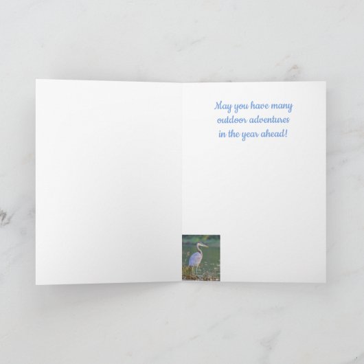 Voor pap Great Blue Heron Outdoorsman Birthday Kaart (Binnen)