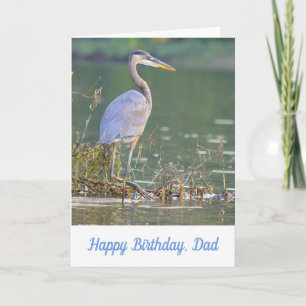 Voor pap Great Blue Heron Outdoorsman Birthday Kaart