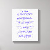Voor pap Memorial Poem Canvas Afdruk (Voorkant)