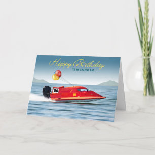 Voor papa 50e verjaardag Prestatieboot Kaart