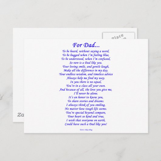 Voor papa briefkaart (Voorkant / Achterkant)