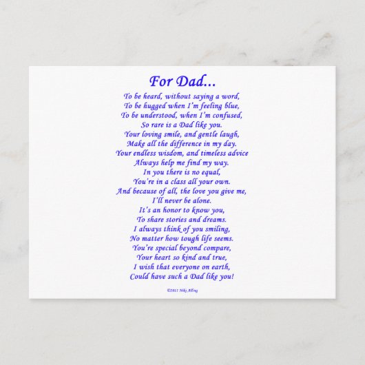 Voor papa briefkaart (Voorkant)