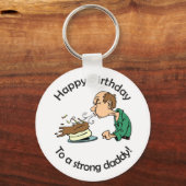 Voor papa: Gelukkige verjaardag van een sterke vad Sleutelhanger (Voorkant)