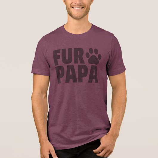 Voor Papa Gray Typografie Tri-Blend Shirt (Voorkant)
