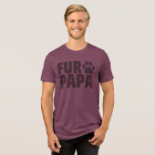 Voor Papa Gray Typografie Tri-Blend Shirt (Voorkant volledig)
