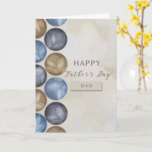 Voor papa Happy Vaderdag Circles Kaart (Gele Bloem)