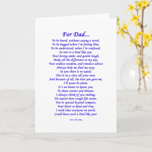 Voor Papa Kaart (Gele Bloem)