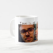 Voor papa - Liefde is allemaal een wit modern foto Koffiemok (Voorkant links)