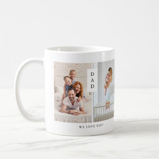 Voor papa | Modern twee fotoraster Koffiemok (Links)