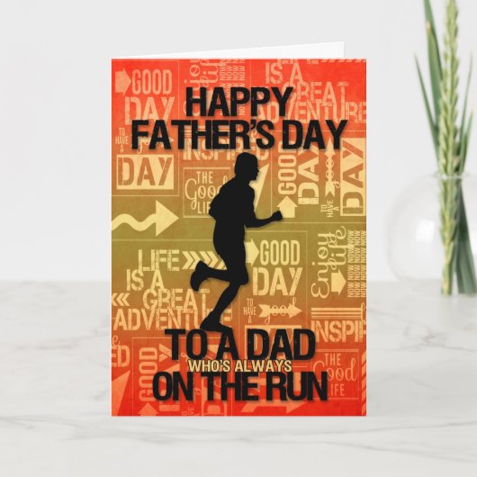voor papa op The Fathers Day Runner Sport Theme Kaart (Voorkant)