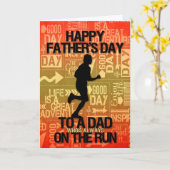 voor papa op The Fathers Day Runner Sport Theme Kaart (Gele Bloem)