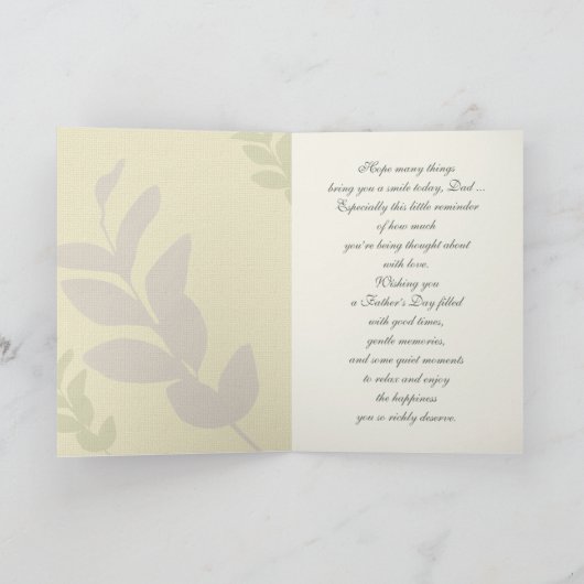 Voor papa op Vaderdag. Elegant Leaf Pattern Kaart (Binnen)