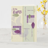 Voor papa op Vaderdag. Elegant Leaf Pattern Kaart (Gele Bloem)