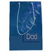 Voor papa op Vaderdag. Elegant Leaf Pattern Medium Cadeauzakje (Voorkant)