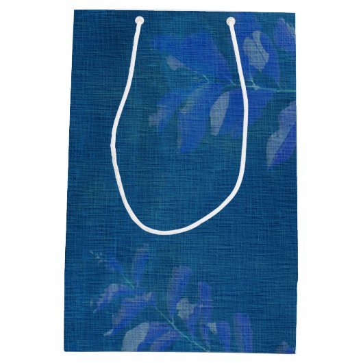 Voor papa op Vaderdag. Elegant Leaf Pattern Medium Cadeauzakje (Achterkant)