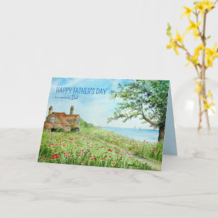 Voor papa op Vaderdag Schilderij van klaprozenveld Kaart