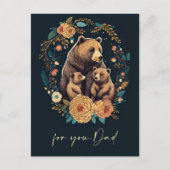 Voor papa op vaders dag Beren Folk Art Briefkaart (Voorkant)