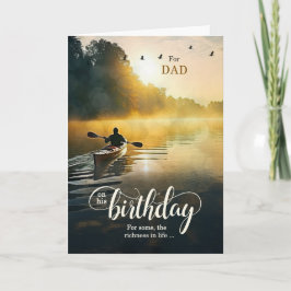 Voor papa op zijn verjaardag Roeien met een kajak  Kaart