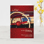 voor papa Red Classic Car Theme Birthday Kaart (Gele Bloem)