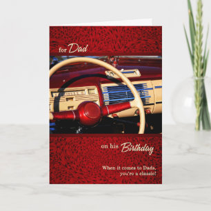 voor papa Red Classic Car Theme Birthday Kaart