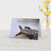 Voor papa, schildpad Natuur Birthday Kaart (Gele Bloem)
