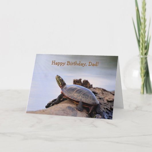Voor papa, schildpad Natuur Birthday Kaart (Voorkant)