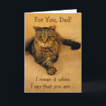 Voor papa Tiger Cat Birthday Kaart<br><div class="desc">Geweldige afbeelding van Rupie op een verjaardagskaart voor een speciale vader. Klassieke kat humor binnenin. Pas de berichten aan en creëer je eigen lol. Veel bedankt om te kijken en te hopen dat je geniet! Foto ©Christine Greenspan</div>