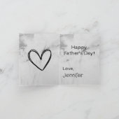 Voor papa van dochter of zoon Zwart Grijs Modern Feestdagen Kaart (Binnen)