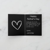Voor papa van dochter of zoon Zwart Wit Modern Feestdagen Kaart (Binnen)