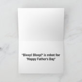 Voor papa van Son Vaderdag Funny Robot Bedankkaart (Binnen)
