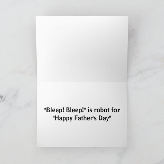 Voor papa van Son Vaderdag Funny Robot Bedankkaart (Binnen)