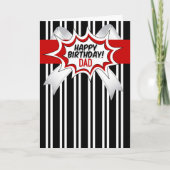 voor papa verjaardag met rode stripboekstijl kaart (Voorkant)