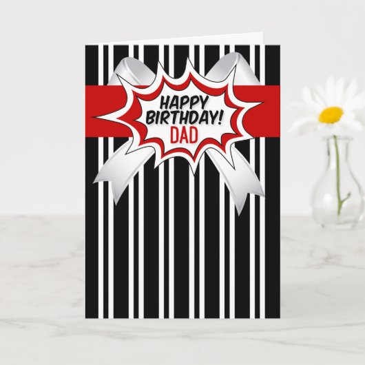 voor papa verjaardag met rode stripboekstijl kaart (Kleine Plant)