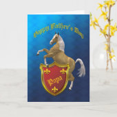 Voor papa's, een Vaderdag kaart met een fokpaard (Gele Bloem)