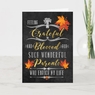 voor Parents Thanksgiving Blessings Autumn Chalk Feestdagen Kaart