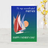 Voor partner op Vaderdag-zeilboten op Sunset Kaart (Gele Bloem)