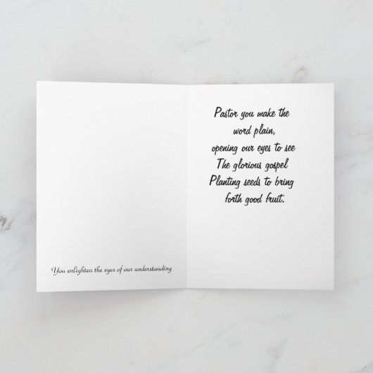 Voor pastor, vrouw kaart (Binnen)