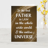 Voor pater in law Vaderdag Universe Thema Kaart (Gele Bloem)