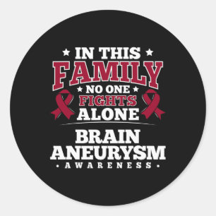 Voor patiënten met hersenaneurysma - Bourgogne lin Ronde Sticker