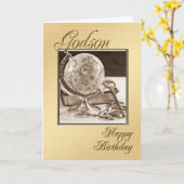 Voor Peetzoon, een traditionele verjaardagskaart Kaart (Gele Bloem)