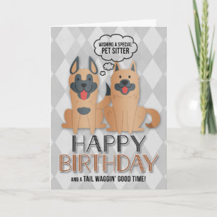 voor Pet Sitter's Birthday Cute Dogs Kaart