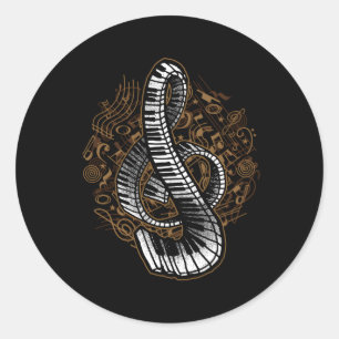 Voor pianist Piano Ronde Sticker