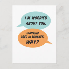 Voor plezier - check in op vriend pandemische juk briefkaart