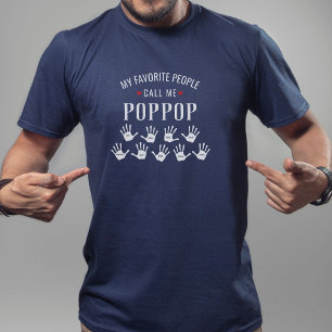 Voor Poppop met Grandchildren Names Personalized T-shirt