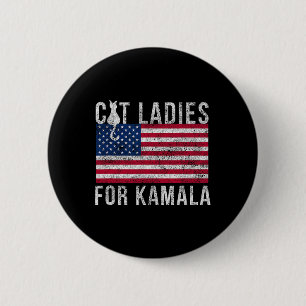 Voor President 2024 Distressed Cat Ladies voor Kam Ronde Button 5,7 Cm
