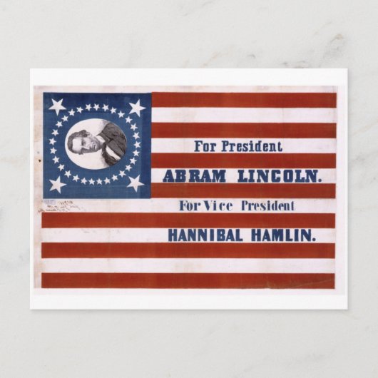 Voor president, Abram Lincoln Briefkaart (Voorkant)