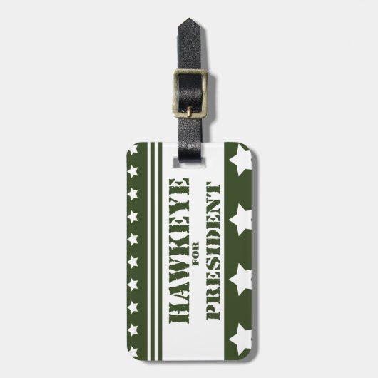 Voor President Hawkeye Bagagelabel (Voorkant verticaal)