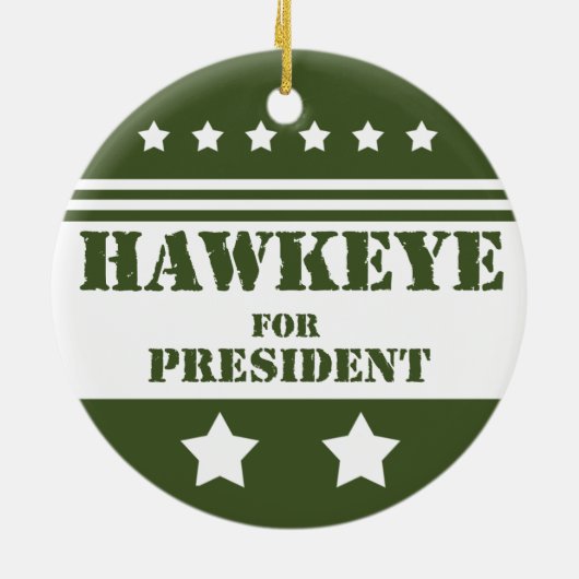 Voor President Hawkeye Keramisch Ornament (Achterkant)